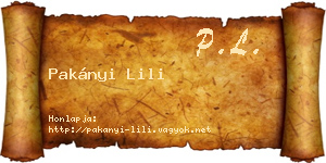 Pakányi Lili névjegykártya